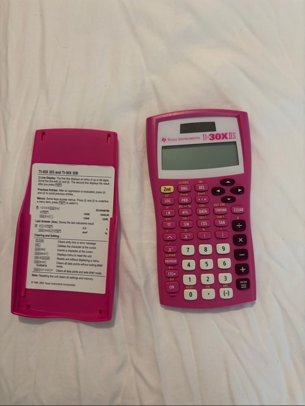 Texas Instruments Pink TI-30X IIS Scientific Calculator with Slide Cover